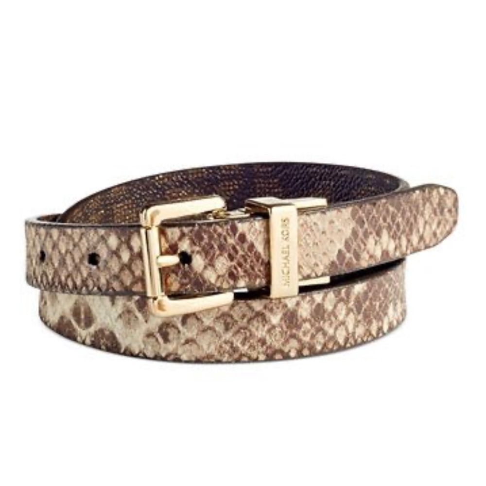 Michael Kors Python Embossed Signature Reversible Belt